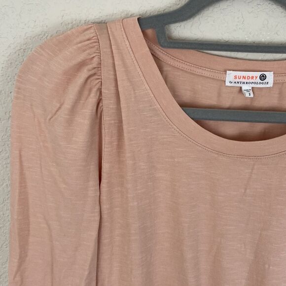 Sundry by Anthropologie Pale Pink Long Sleeve Ruched Dress - Picture 11 of 12